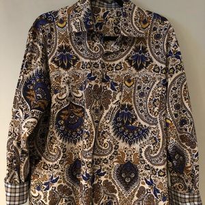 Alan Flusser men’s long sleeve paisley shirt